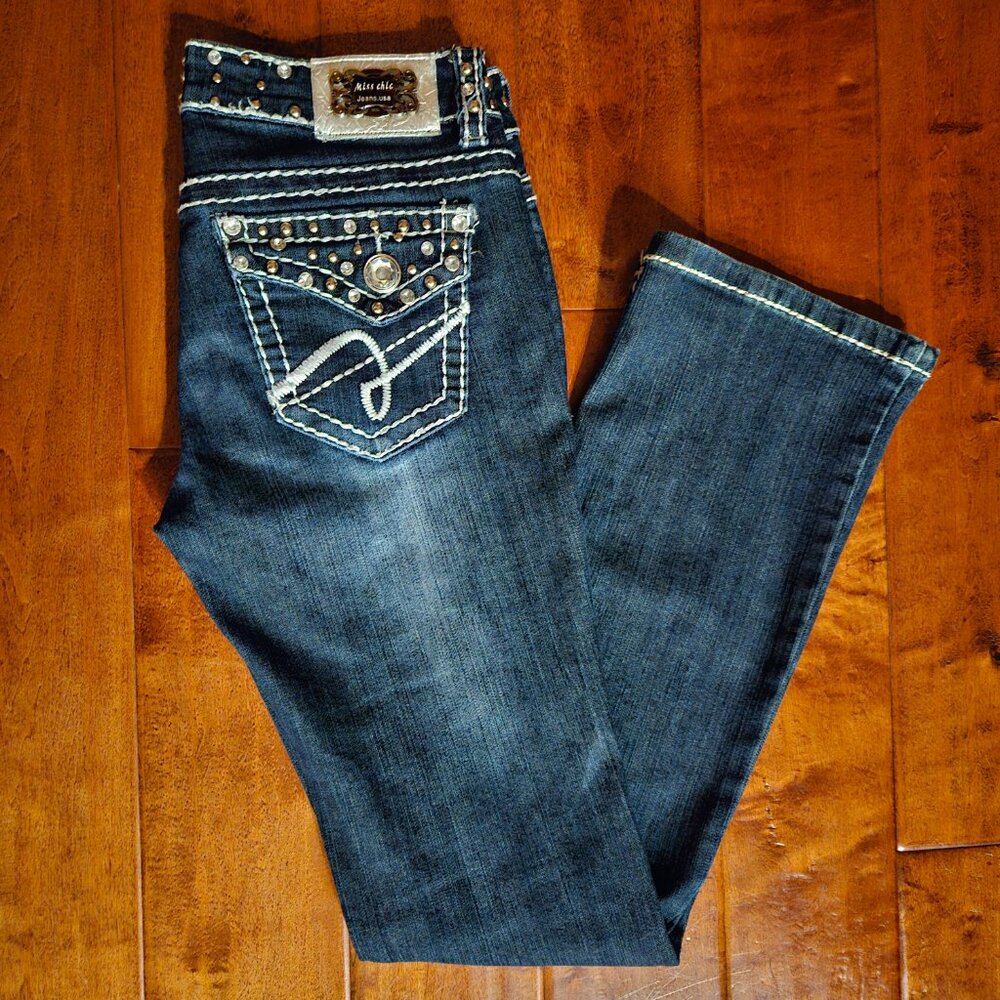 MISS CHIC Jeweled and Studded Jeans - Size 5